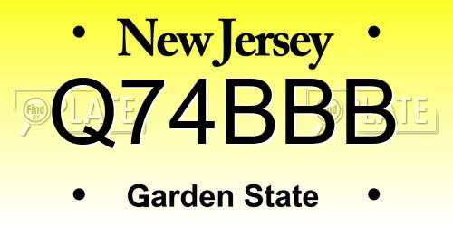 Q74BBB New Jersey License Plate