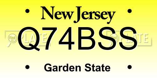 Q74BSS New Jersey License Plate