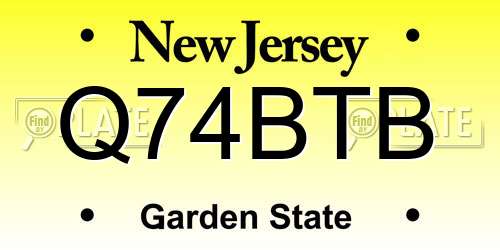 Q74BTB New Jersey License Plate
