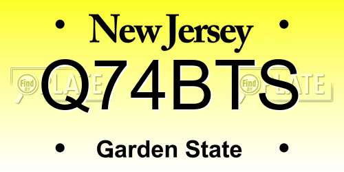 Q74BTS New Jersey License Plate