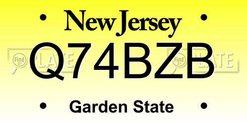 Q74BZB New Jersey License Plate