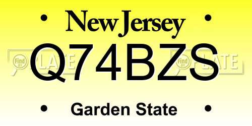 Q74BZS New Jersey License Plate