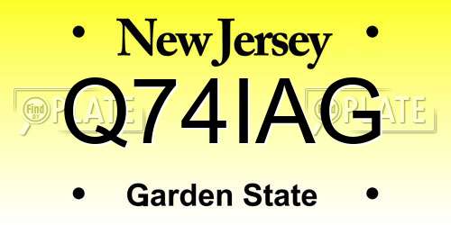 Q74IAG New Jersey License Plate