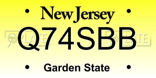 Q74SBB New Jersey License Plate