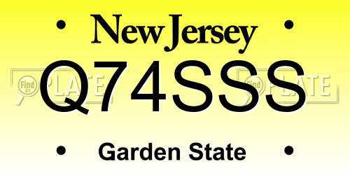 Q74SSS New Jersey License Plate
