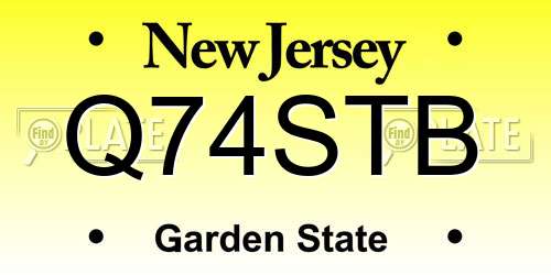 Q74STB New Jersey License Plate