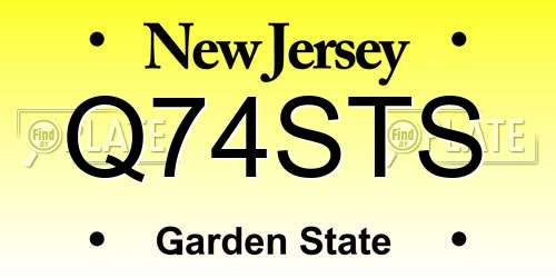 Q74STS New Jersey License Plate