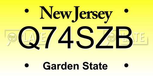 Q74SZB New Jersey License Plate