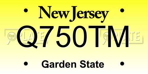 Q750TM New Jersey License Plate