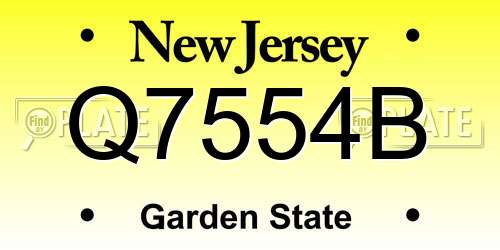Q7554B New Jersey License Plate