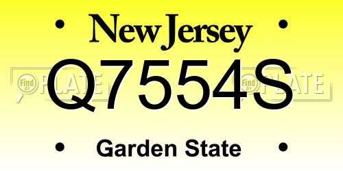 Q7554S New Jersey License Plate