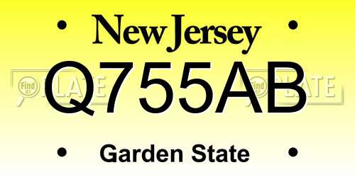 Q755AB New Jersey License Plate
