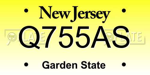 Q755AS New Jersey License Plate