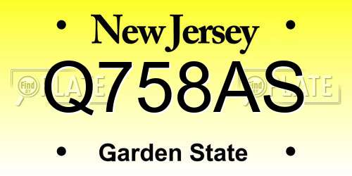 Q758AS New Jersey License Plate