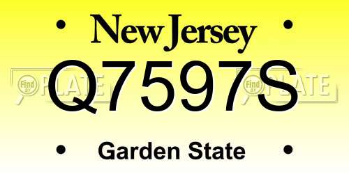 Q7597S New Jersey License Plate