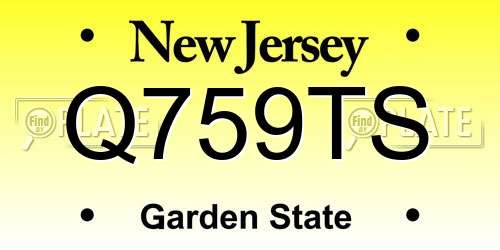 Q759TS New Jersey License Plate