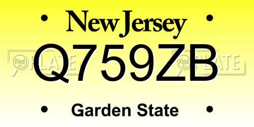 Q759ZB New Jersey License Plate