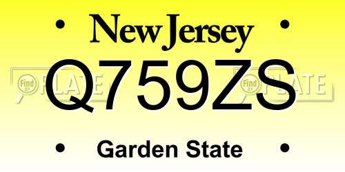 Q759ZS New Jersey License Plate