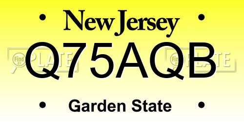 Q75AQB New Jersey License Plate
