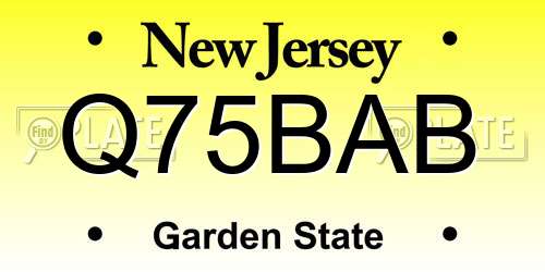 Q75BAB New Jersey License Plate
