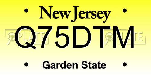 Q75DTM New Jersey License Plate