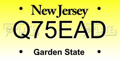 Q75EAD New Jersey License Plate