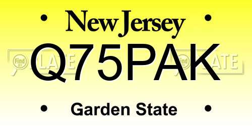 Q75PAK New Jersey License Plate