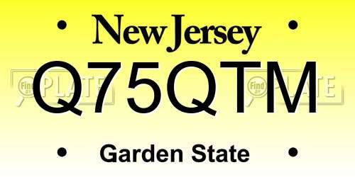 Q75QTM New Jersey License Plate