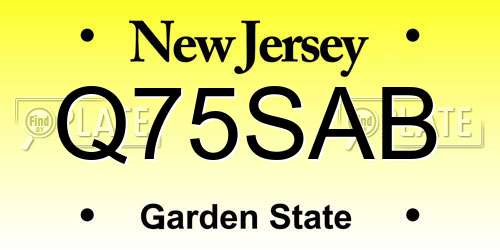 Q75SAB New Jersey License Plate