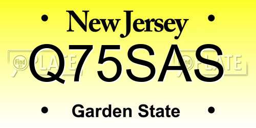 Q75SAS New Jersey License Plate