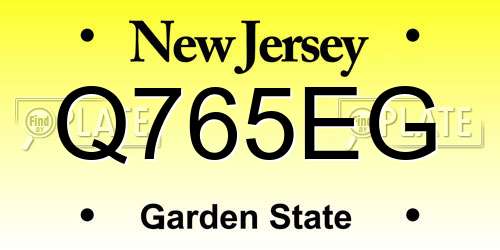 Q765EG New Jersey License Plate