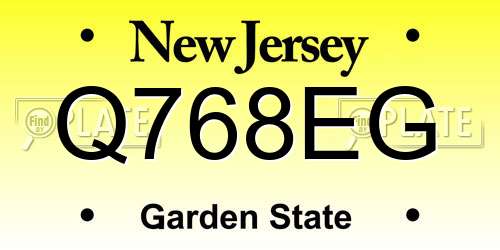 Q768EG New Jersey License Plate