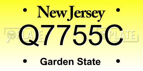 Q7755C New Jersey License Plate