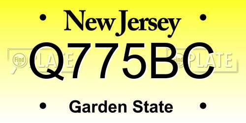 Q775BC New Jersey License Plate
