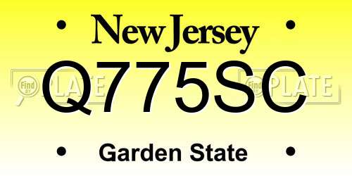 Q775SC New Jersey License Plate