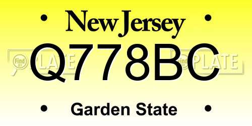 Q778BC New Jersey License Plate