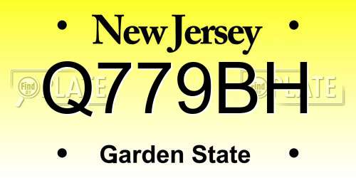Q779BH New Jersey License Plate