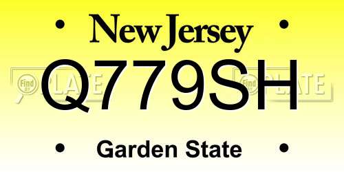Q779SH New Jersey License Plate