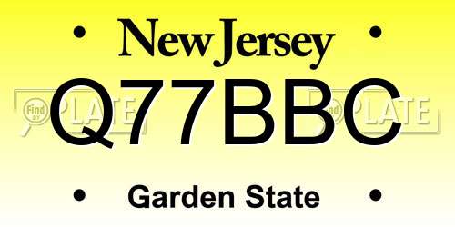 Q77BBC New Jersey License Plate