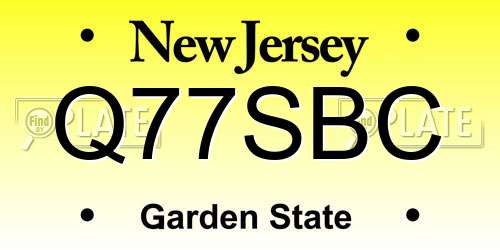 Q77SBC New Jersey License Plate