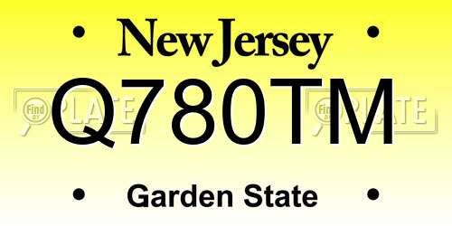Q780TM New Jersey License Plate
