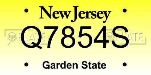 Q7854S New Jersey License Plate