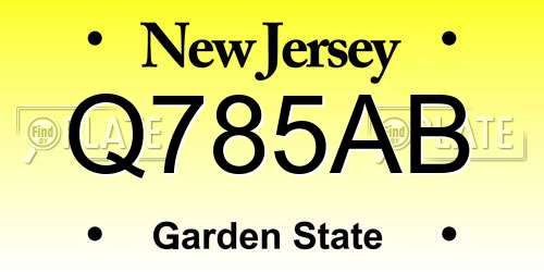 Q785AB New Jersey License Plate