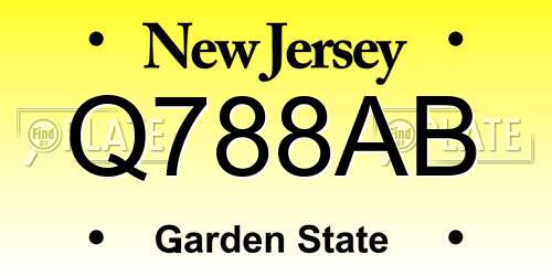 Q788AB New Jersey License Plate