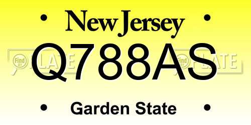 Q788AS New Jersey License Plate