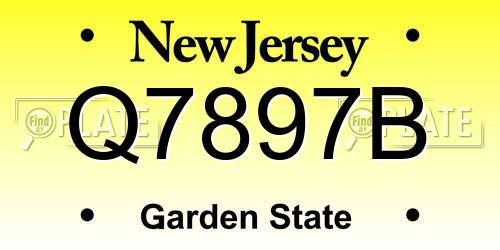 Q7897B New Jersey License Plate