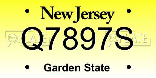 Q7897S New Jersey License Plate