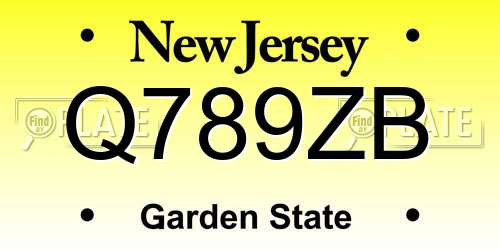 Q789ZB New Jersey License Plate