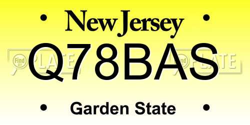 Q78BAS New Jersey License Plate
