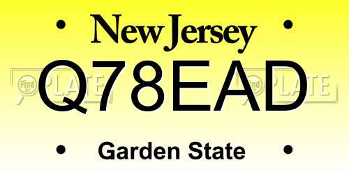 Q78EAD New Jersey License Plate